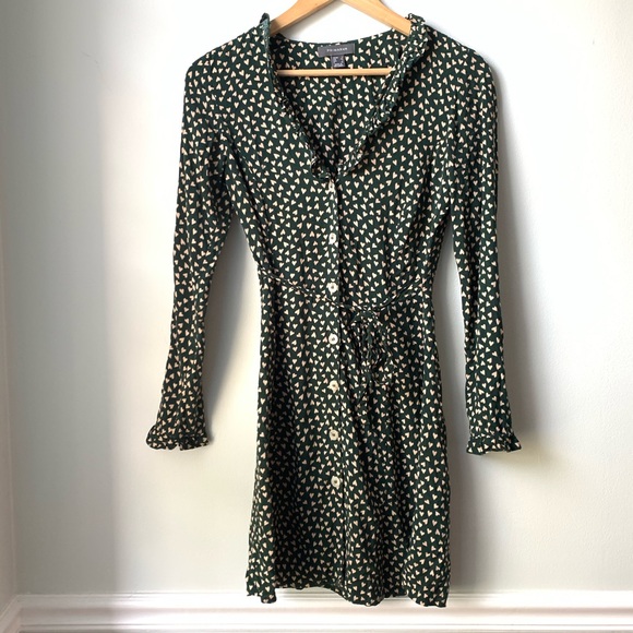 primark green polka dot dress